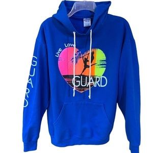 Pool Life‎ Guard Blue Hooded Sweatshirt L